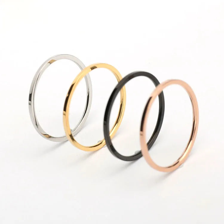 G1724 Fashion Jewelry 1MM Stainless Steel Thin Rings Stainless Steel Engagement Couples Minimalist Ring
