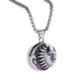 Vintage Jewelry Stainless Steel Sun Moon Pendant Necklace Men