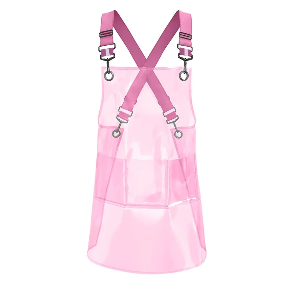 Factory Direct Sales Custom Logo Transparent Salon Apron Thick Hairdresser Waterproof Sleeveless Waist Type for Hair Salon Use