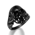 Trendy Punk Day of the Dead Skull Men's Ring Jewelry Black Stainless Steel Skeleton Ring for Man