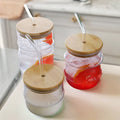 Design Ribbed Drinking Glass Iced Straw Tea Beer Boba Soda Can Tumbler Cup with Lid and Straw