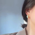 Needle French  Style Enamel Color Matching Geometric Stud Earrings Earrings for Women Jewelry Party for Girls