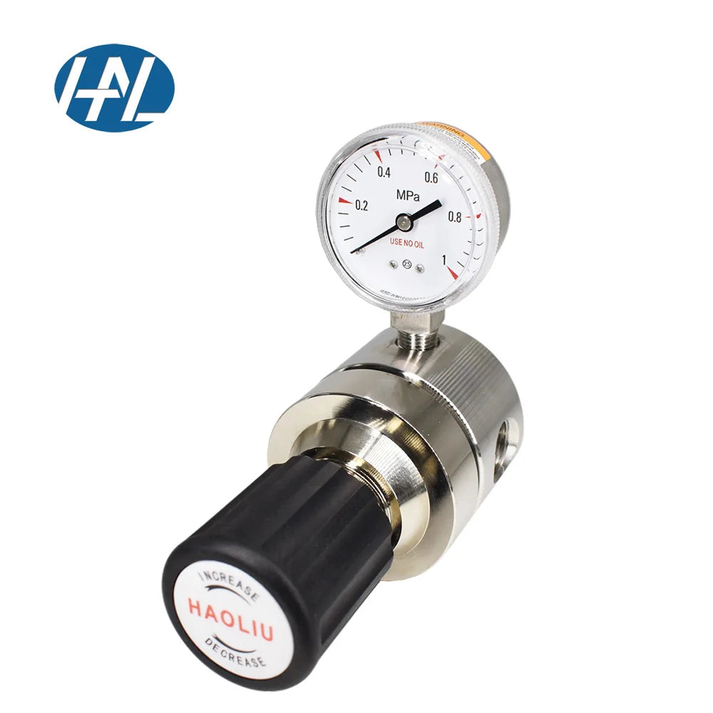 High Purity Stainless Steel Large Flow Single Meter Pressure Regulator Pneumatic Air Pressure Control Gas General Use HAL-LOK