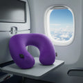 Adjustable U-Shape Inflatable Travel Pillow Basic Folding Airplane Car Flight Neck Cushion Portable PVC-filled Travel Pillow
