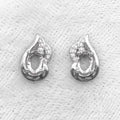 Sterling Silver 4*6mm Semi Mount Stud Earrings Empty Frame Support Blank Setting S925 Base Without Center Stone for DIY Inlay