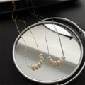 Wholesale Stainless Steel Fashion Jewelry Simple Baroque Statement Necklace Freshwater Pearl Girls Necklace