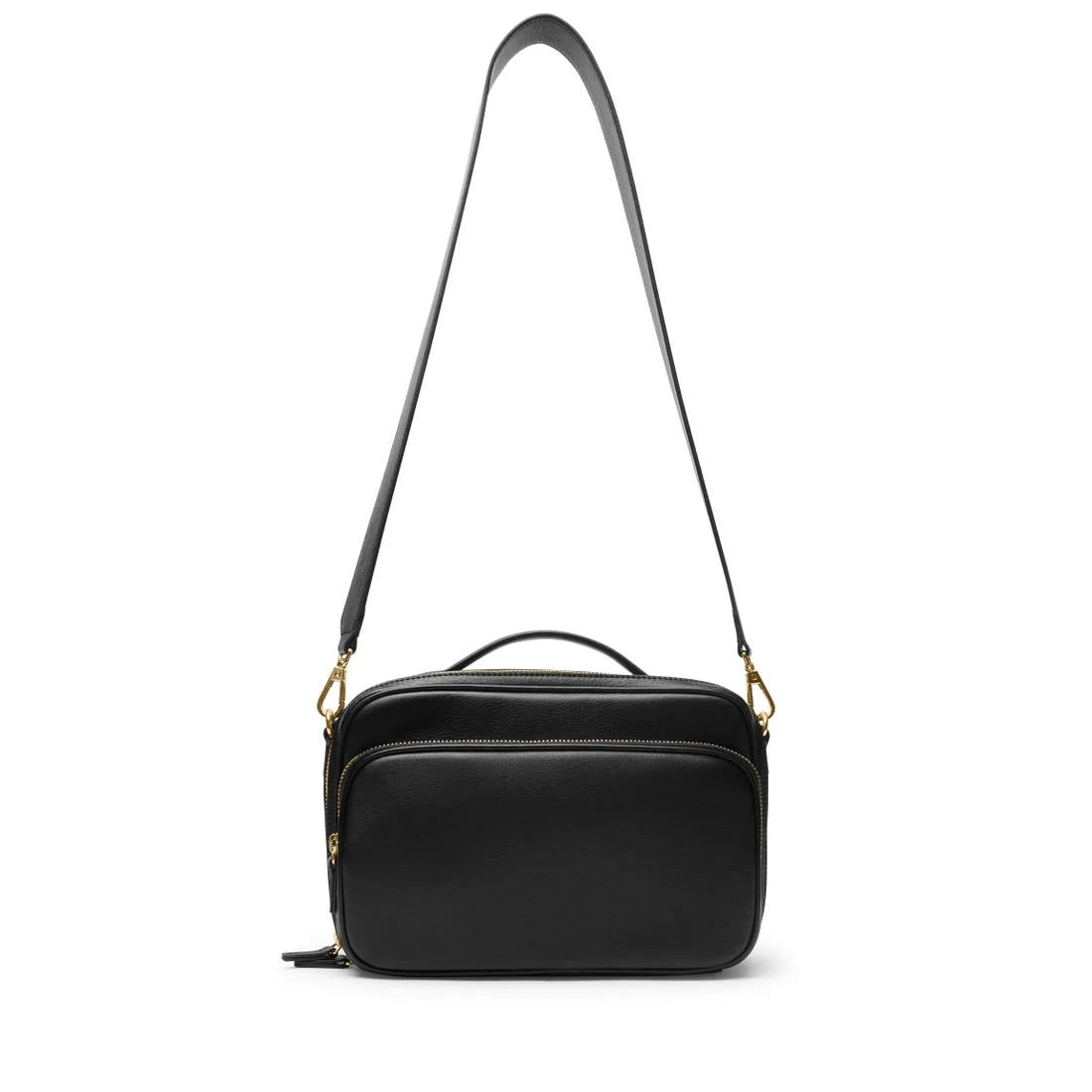 Fashion Genuine Leather Women Multilayer Shoulder Bag Luxury Black Crossbody Bag with Single Strap