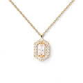 Gemnel Sublimation Popular Jewelry Advanced Design  Hexagon Shape Pendant baguette Synthetic Cz Stone Necklace