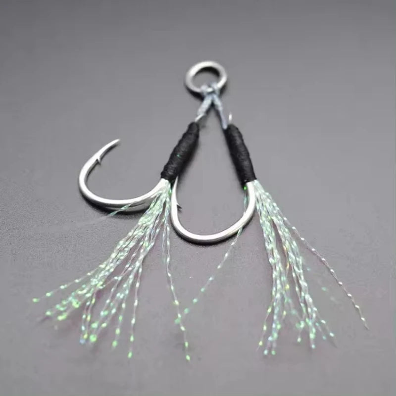 High Carbon Steel Double Assist Hook Jigging Fishing Hooks