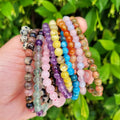 Precious FengShui Healing Natural 6mm 8mm 10mm Genuine Elastic Gemstone Crystal Stretch Stone Bead Bracelets for Women and Men