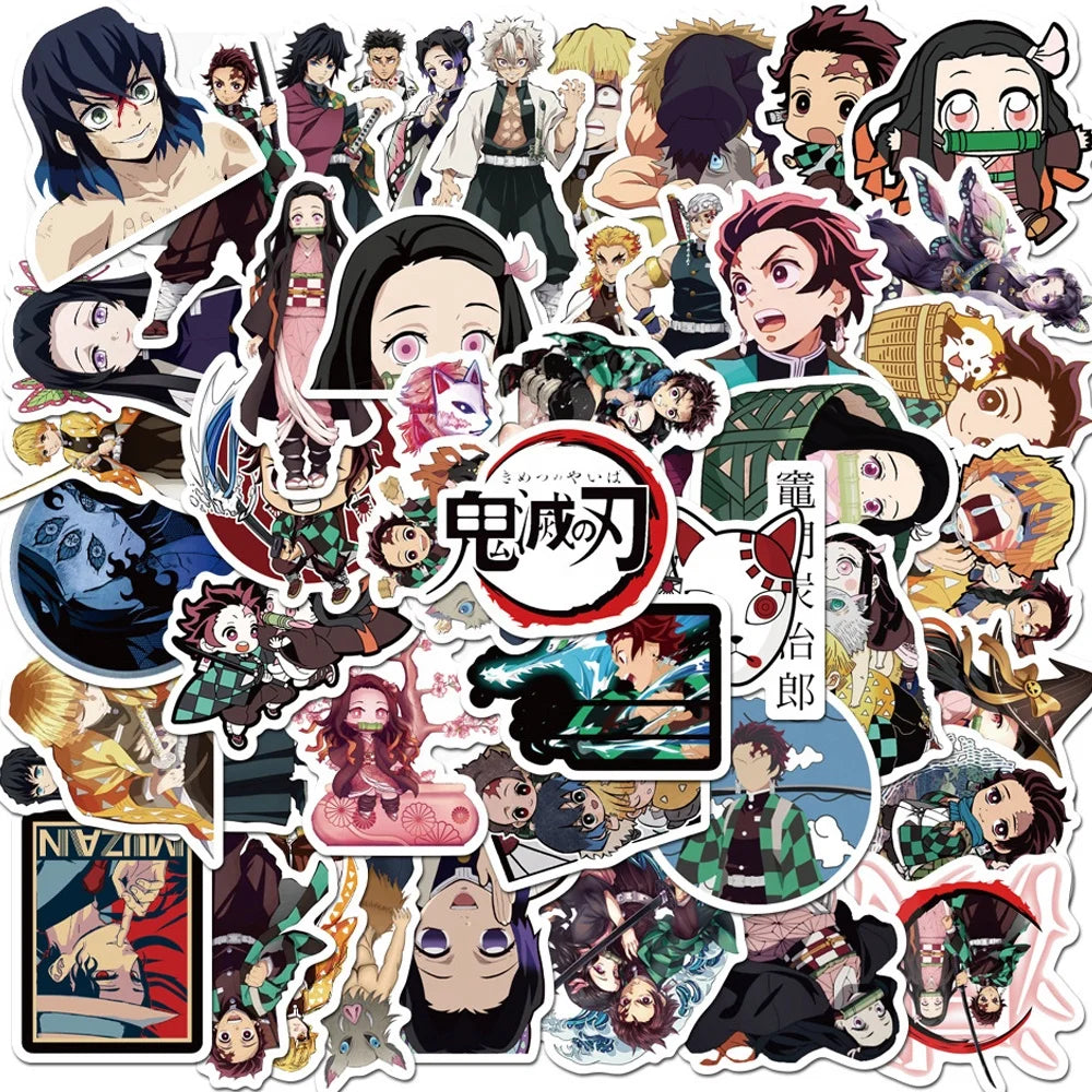 50Pcs Anime Cartoon Decorative Graffiti Sticker Collection for Children Boy Notebook Luggage Laptop Vinyl Stickers Anime
