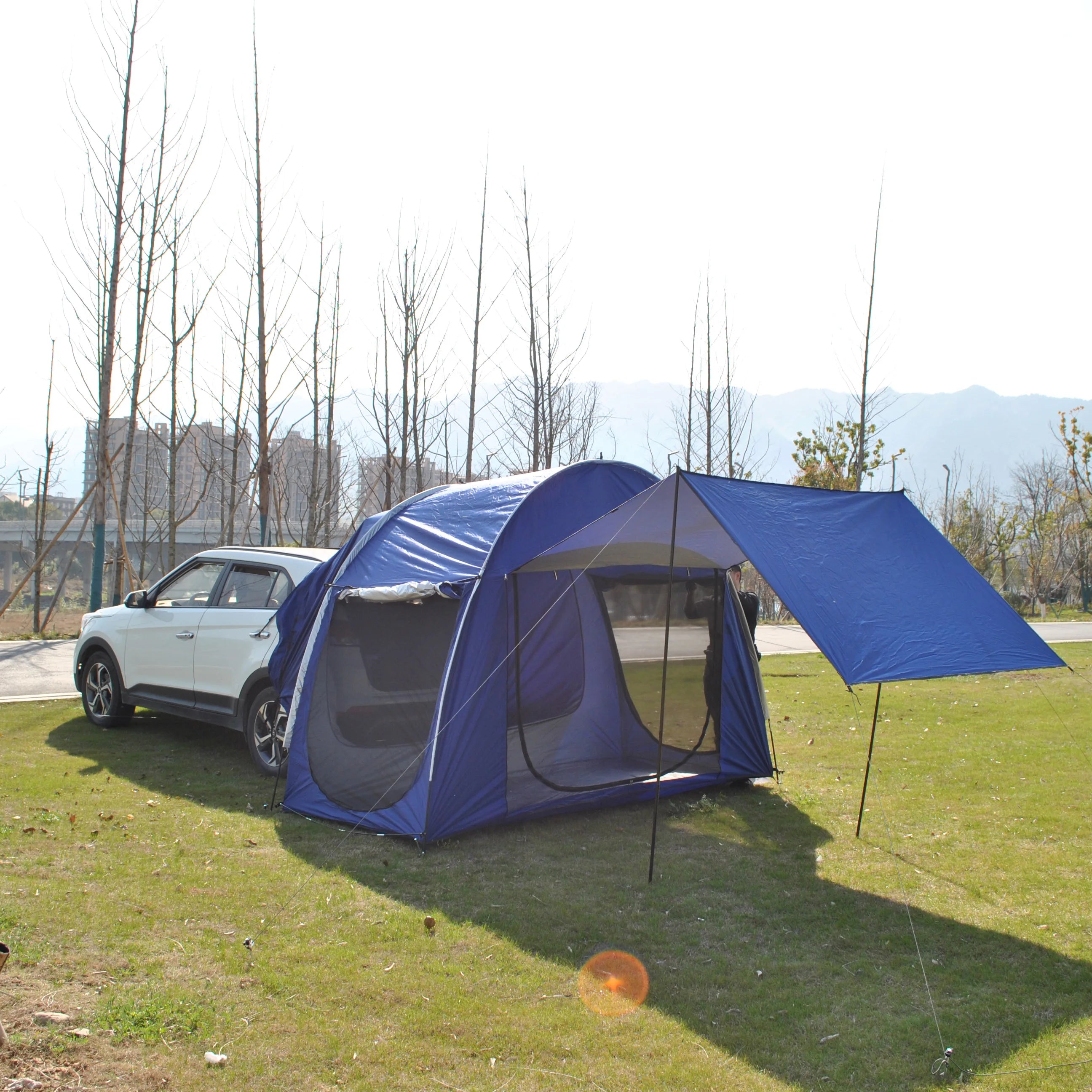 Universal Waterproof SUV Camping Tent with Large Awning Car Rear 4-Person Sleeping Capacity Tent