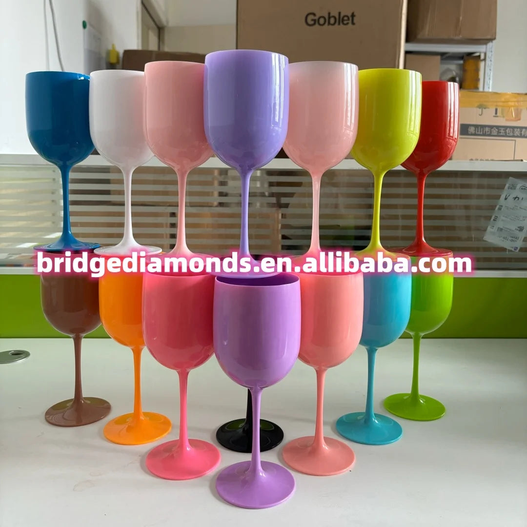 OEM/Stock New PP Plastic Acrylic White for Wine Goblet 16oz Party Modern