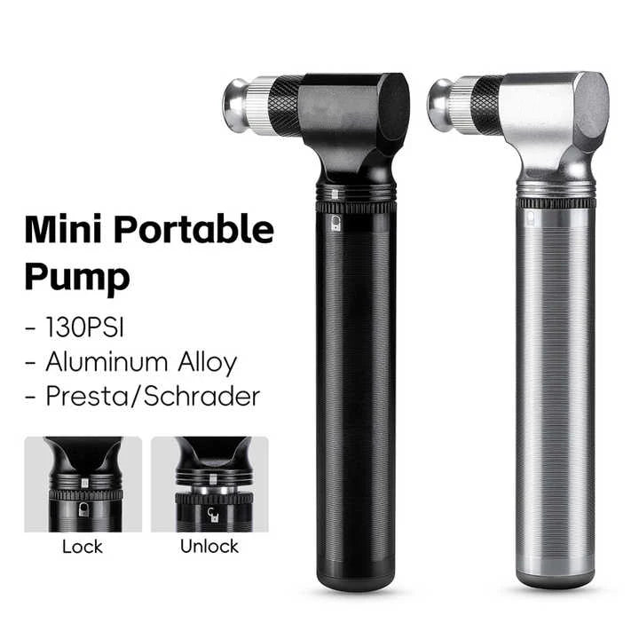 160psi Frame-Mounted Lightweight 65g Portable Cycling Pump Aluminum Mini Bike Tire Inflator Presta Schrader Valves for Hand