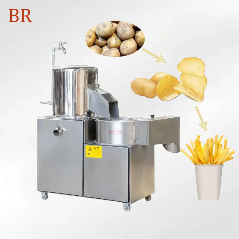 Automatic Electric Potato Cutting Machine Potato Washing Peeling Slicing Machine