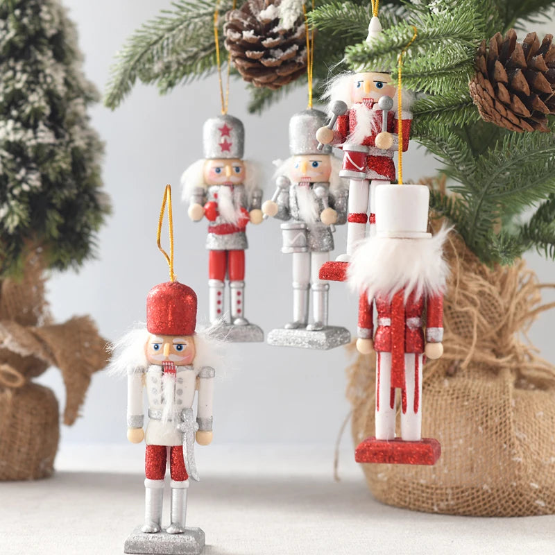 Wholesale Factory Customized Red Mini Nutcracker Christmas Figurine & Toy with String Customizable Christmas Decoration MegaBDM