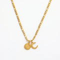 Fenny 18K PVD Plated Dainty Sun Crescent Burst Pendant Necklace Designer for Women Stainless Steel Jewelry Wholesale