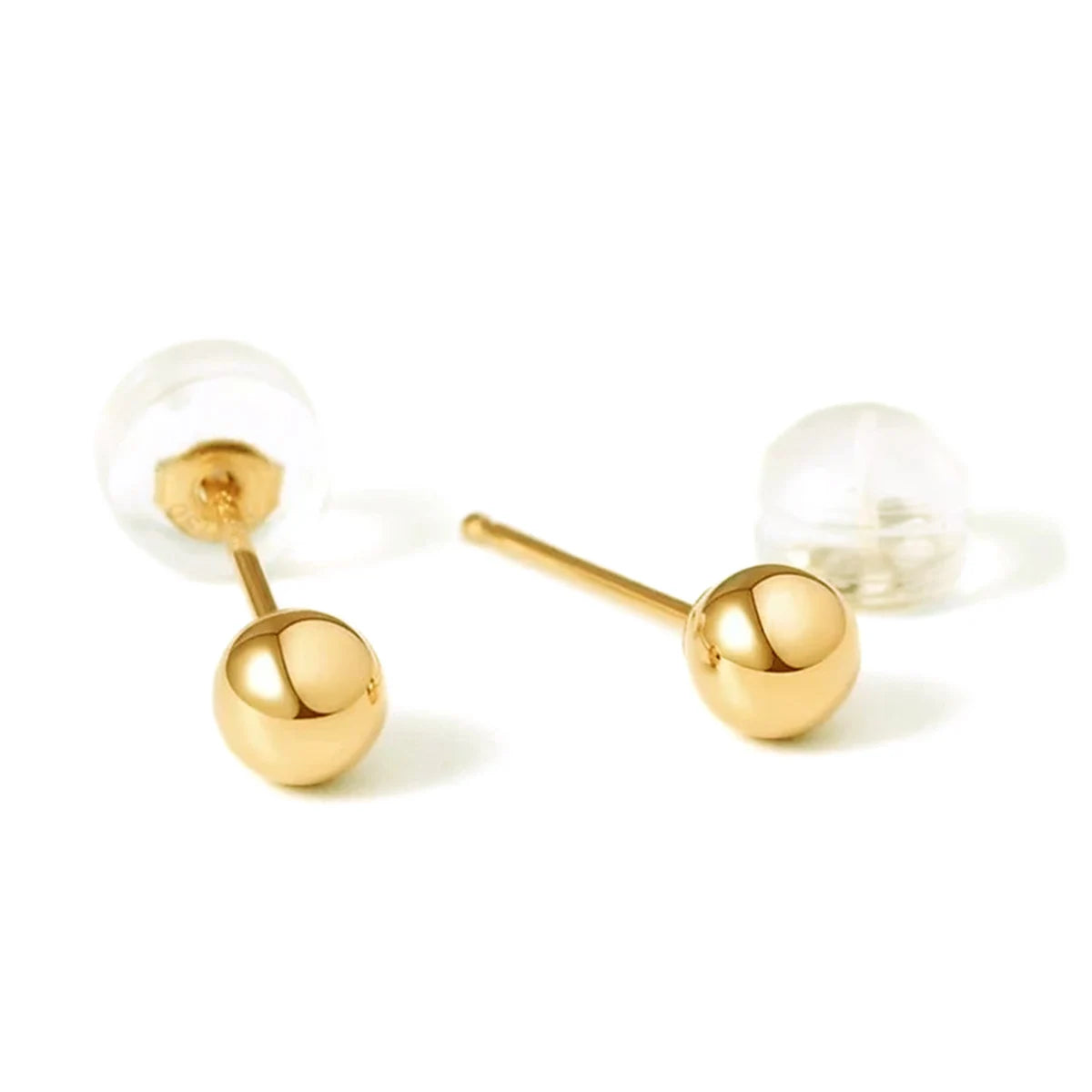 Classic Minimalist Ball 18K Gold Bead Stud Earring Diameter 3 4 5mm Optional Real Au750 Stud Earring