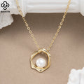 RINNTIN SGPN44 New Arrival Vintage Fashion 925 Sterling Silver Gold Plated Necklace With Freshwater Pearl Pendant Jewelry Chains