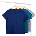 Women's Soft Comfortable Breathable Moderate Thickness Solid Medical Uniforms Scrub Set Top and Cargo Pants