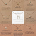 Trendy Make a Wish Card Gold Plated Owl Feather Cat Elephant Dragonfly Wing Unicorn Butterfly Pendant Women Necklace Jewelry