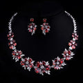 2022 New Arrival Wedding Bridal Bridesmaid Jewelry Zircon Necklace Earring Trendy Luxury Flower Jewelry Set for Women Girls