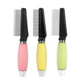Factory Wholesale Custom Logo Silicone Handle Dog Pin Grooming Comb Pet Cleaning Flea Comb for Cats