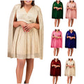 D3305 Luxury Gowns for Women Evening Dresses Elegant V-neck Long Cape Sleeve Party Dresses Women Prom Dress 2024