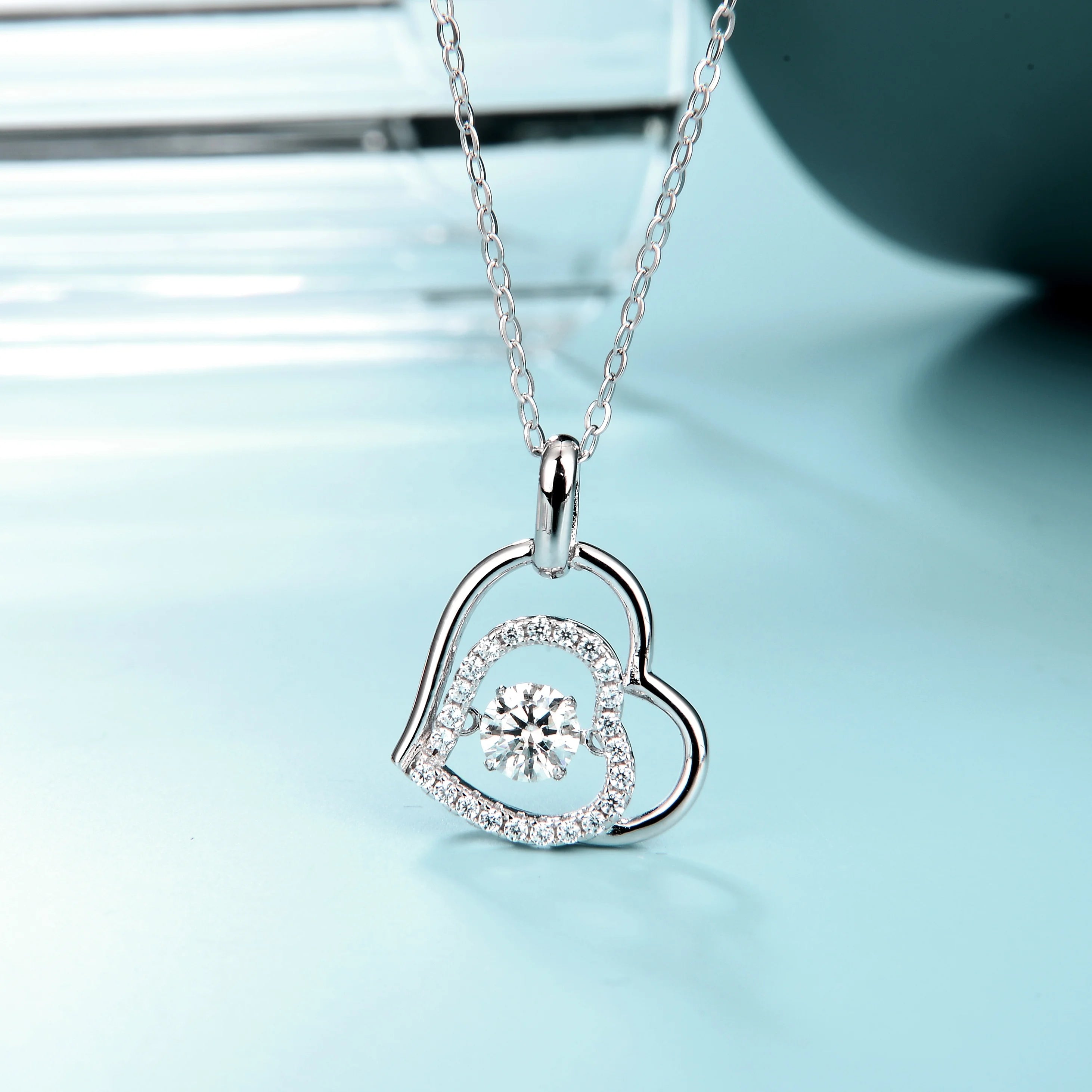 Abiding Wholesale 925 Sterling Silver Necklace Wedding Jewelry Moissanite Diamond Necklace Pendant Jewelry