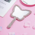 Zonyin Wholesale Diamond Portable Makeup Mirror Custom butterfly Small Handheld Mirror Silver Pocket Hand Held Mirror for Girls