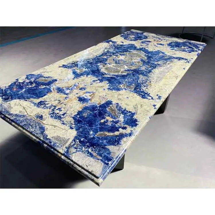 Modern Design Blue Coffee Table Luxury Bolivia Blue Granite Dining Tables for Home