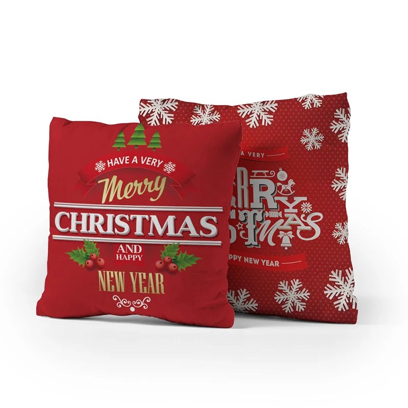 Factory Price Custom Cushion Cover Sublimation Peach Skin Two Way Tricot Pillow 18*18 Inch Throw Pillow case Christmas Cover