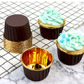 Wholesale Gold Foil Baking Cups  Food Grade Oven Safe Greaseproof Cupcake Liners for Birthday