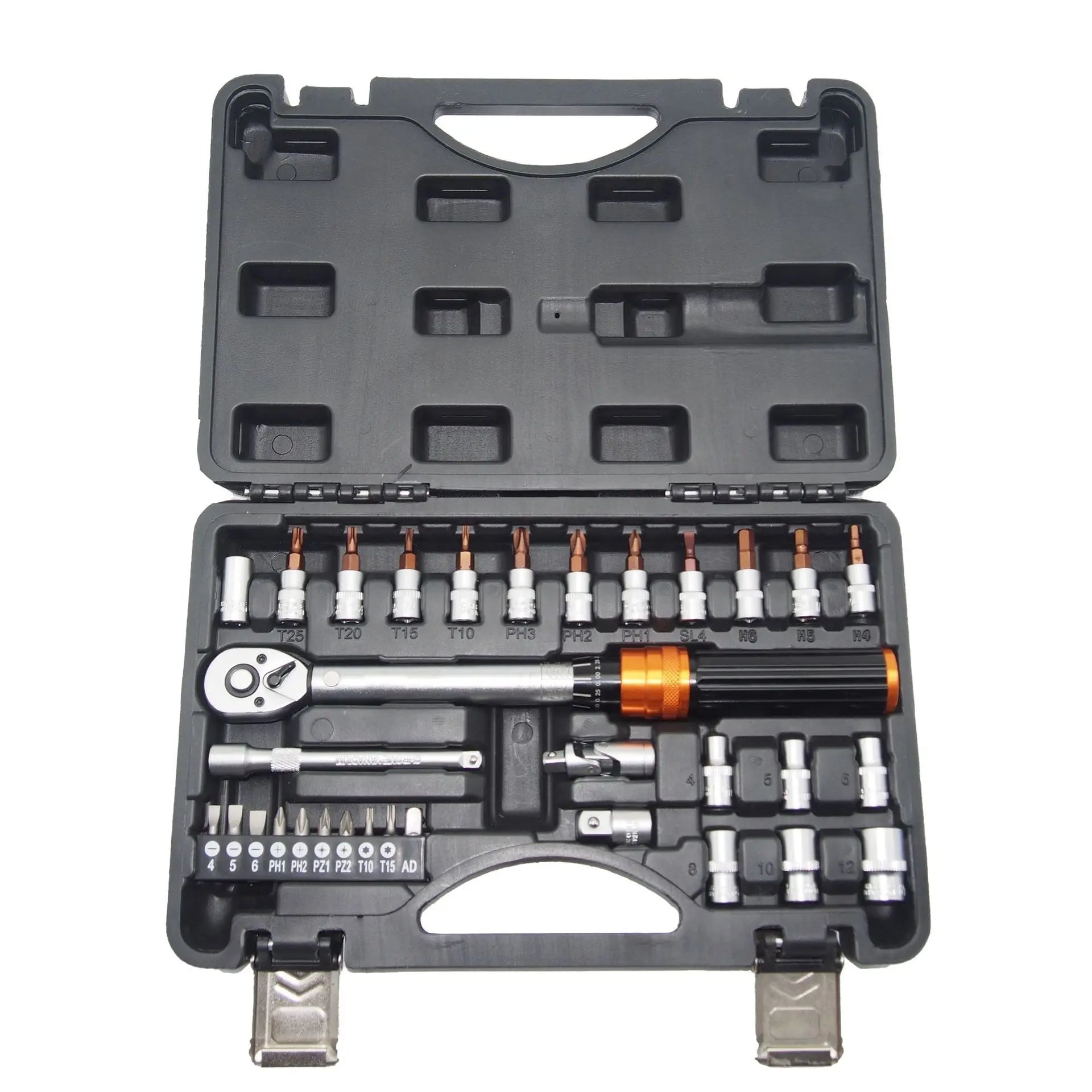 Torque Wrench 33pcs 1/4'' 5-25Nm Washing Machine Hardware Tool Repair Car Toolbox Multifunctional Set