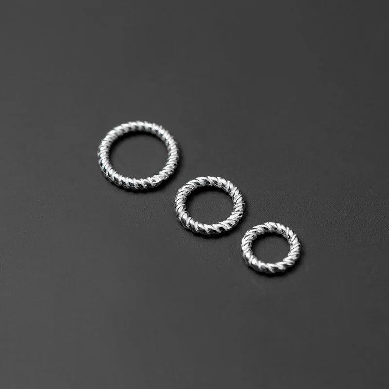 Factory 925 Sterling Silver Jewelry Pattern Closed Jump Rings Wholesale for DIY Making Accessories