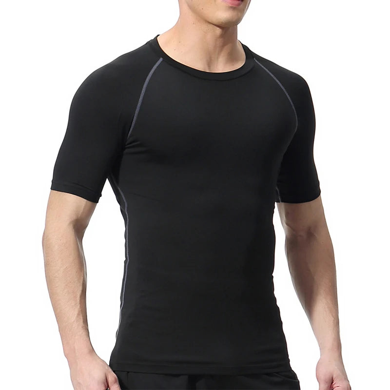 Gym Workout T-shirt Sport Cool Shirt Running Tops Available Men's Compression Short Sleeve 6 Colors 50 Summer Knitted O-neck
