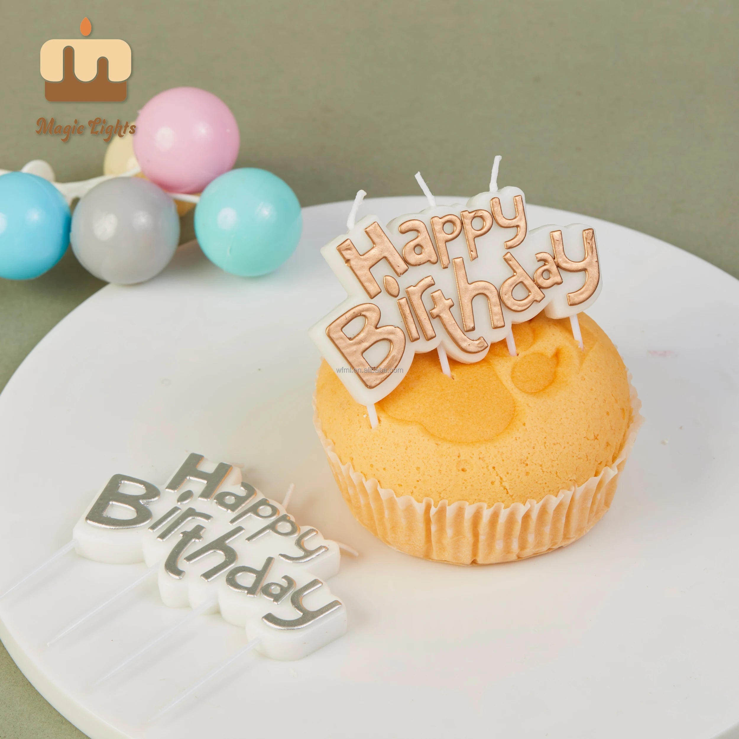 Unique Magic Lights Luxury Gold Birthday Cake Candles for Adults-Handmade Paraffin Wax for Weddings Christmas Parties Home