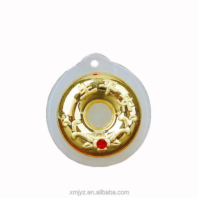 Certified Gold Inlaid Jade Pendant 4D Hetian Jade Inlaid Gold Safe Buckle Gourd Brave Jade Pendant Necklace