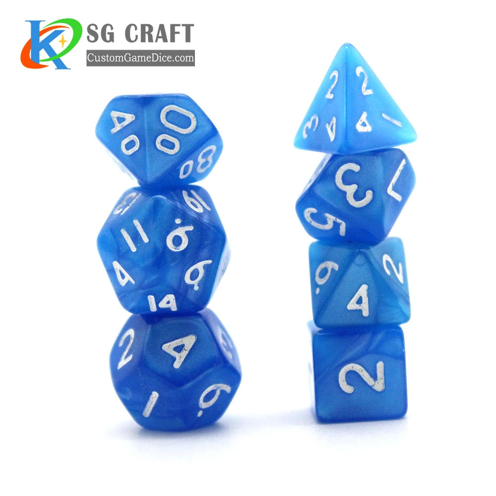 Hot Sale D6 D10 D12 D10 D14 D20 Dnd Dice clear Rgp 10mm Polyhedral Custom Mini Dice Set Dungeons and Dragons