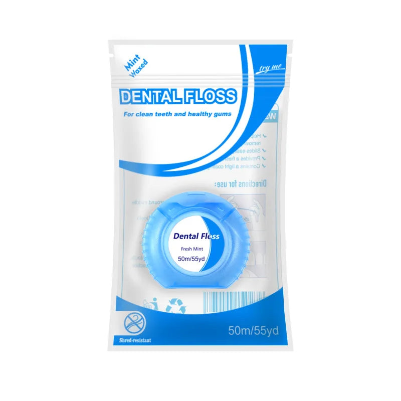 Eco-Friendly 50m Bulk Dental Flosser Roll Dispenser Mint Flavored Box Type