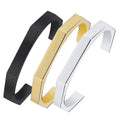 Bijoux Simple Gold Cuff Bangle Designs Stainless Steel Heptagon Ip Rose Gold Bracelet