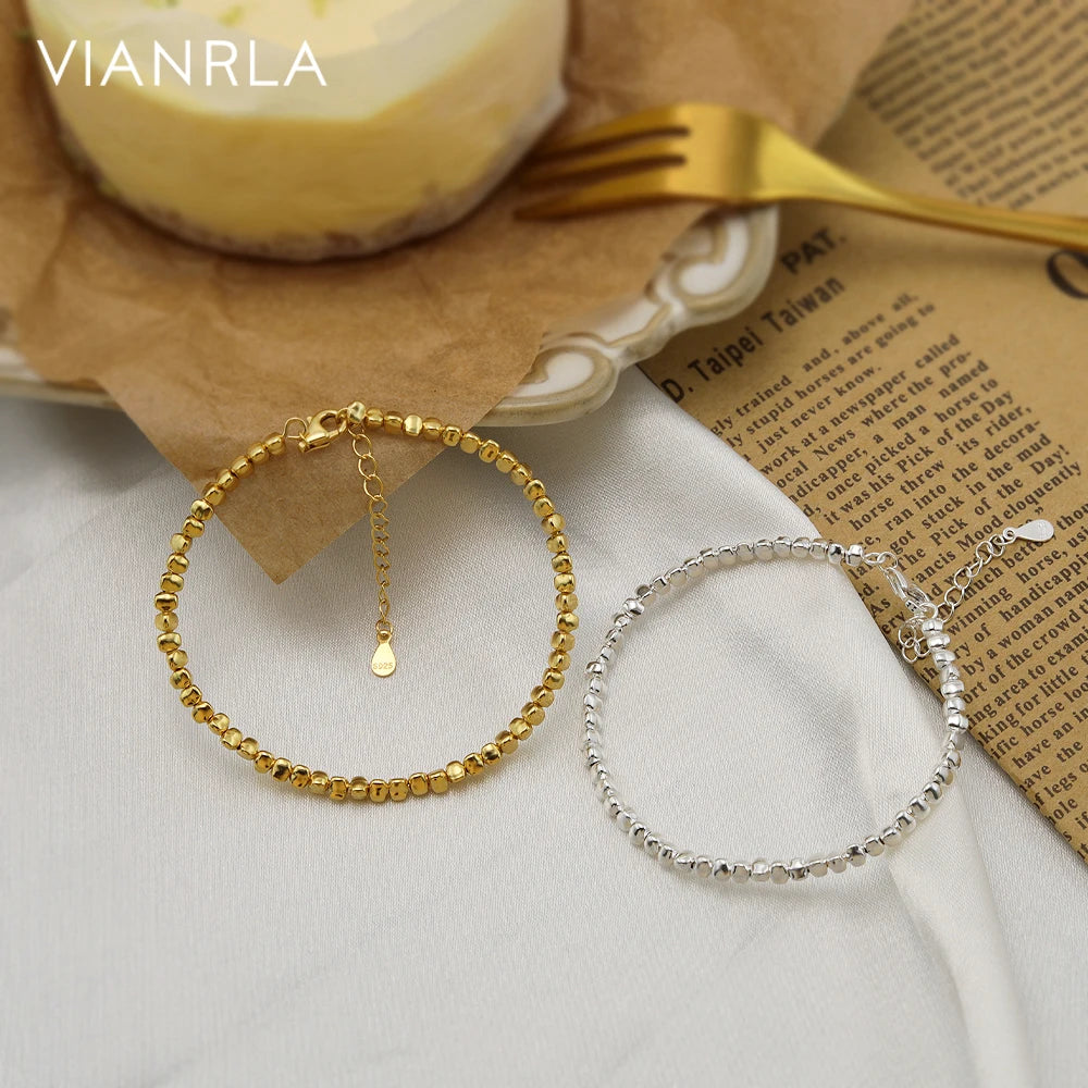 VIANRLA 18K Gold Plated Bracelet 925 Sterling Silver Jewelry for Girl Bead Bracelets Drop Shipping Free Laser Logo