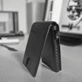 Minimalist Lines Metal Card Holder RFID Leather Wallet for Ideal Graduation Gift