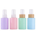Factory Flat Shoulder Macaron pink Blue Green Purple Cosmetic Spray Bottle Glass 30ml Essential Oil Toner Perfume Spray Bottle