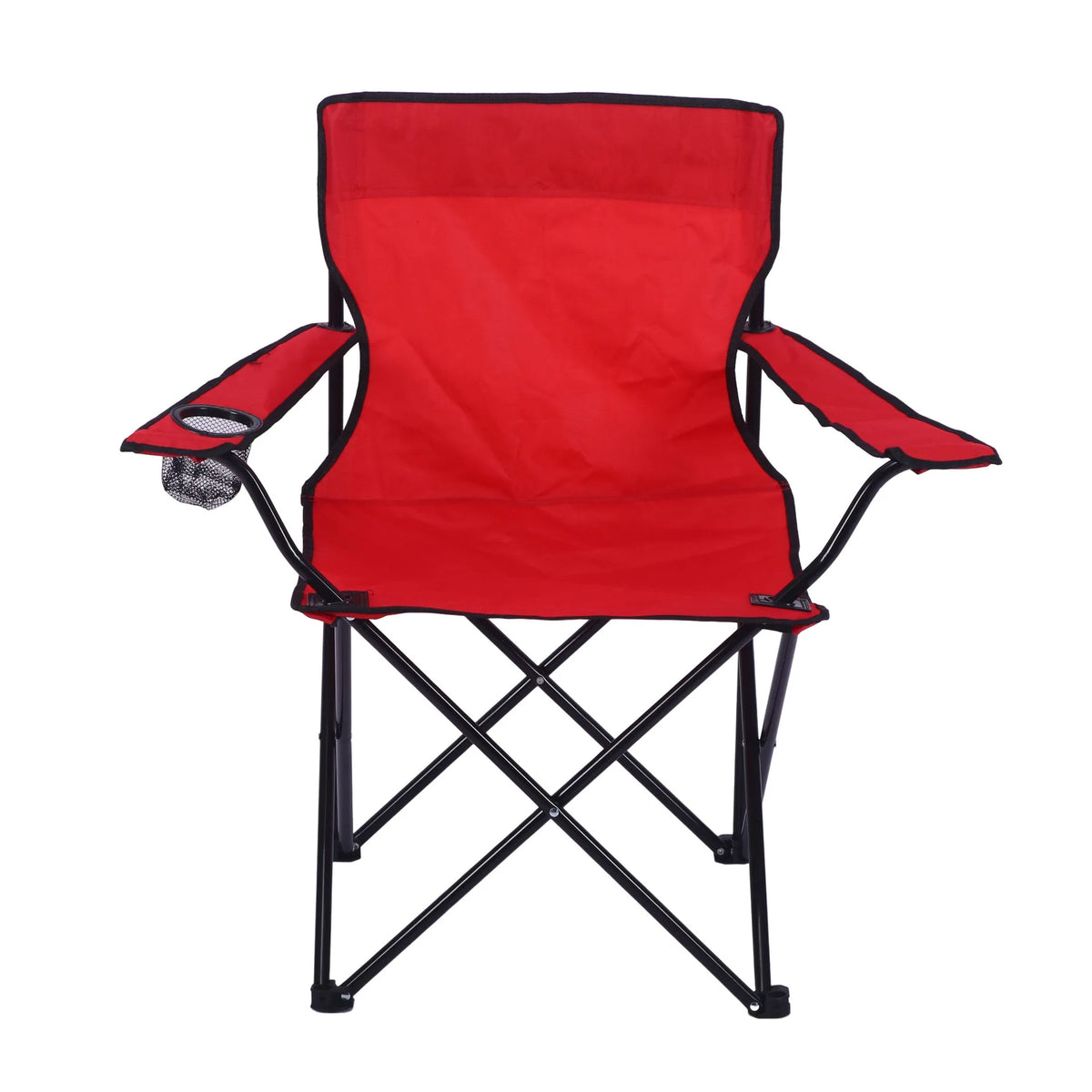 Wholesale Portable Folding Chair with Armrests Easy Folding Lightweight Comfortable Camping Chairs With Cup Holder