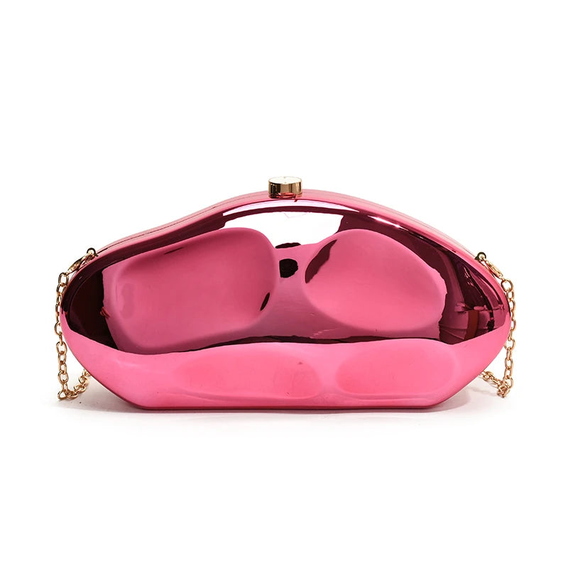 2025 Shell Shape Acrylic Clutch Trendy Metallic Evening Bags Shiny Geometric Purses and Handbags for Women Wedding Party