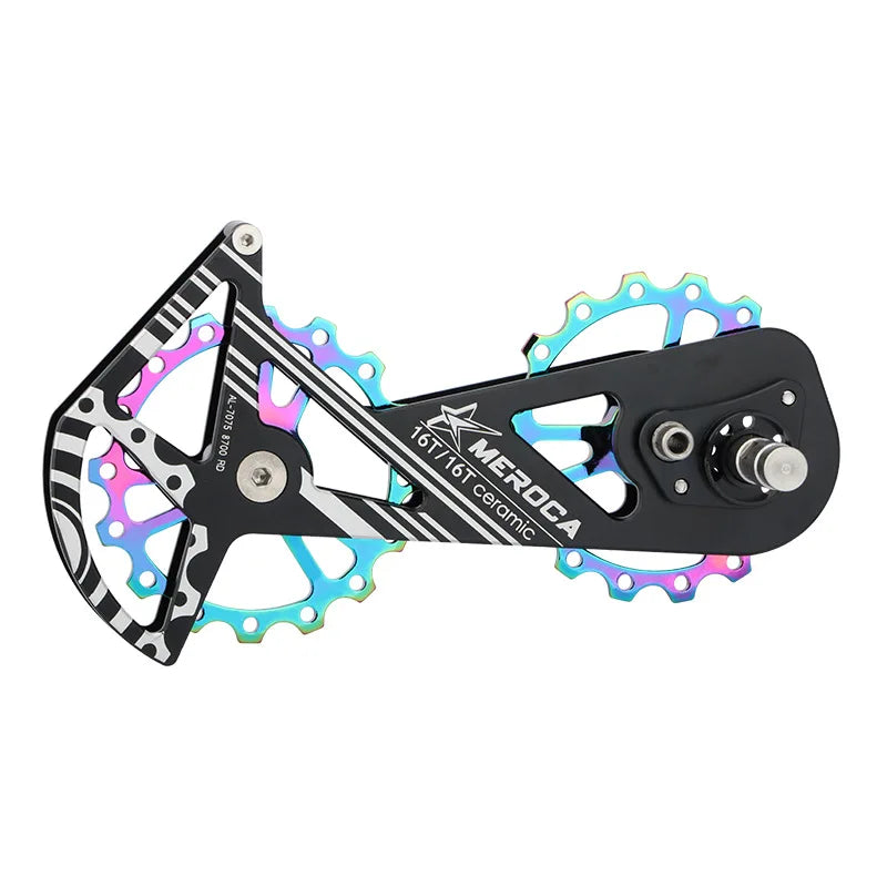 MEROCA 16T Aluminum Alloy Road Bike Rear Derailleur with Ceramic Bearing Guide Wheel Compatible Models 5800 6800 R8000