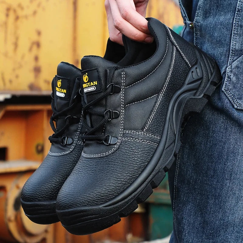 LANGTAN Lightweight Steel Toe Work Boots European Standard Safety Boots for Summer Winter Autumn-Factory Workshop