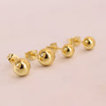 Bead Stud Earrings Gold Plated Fashion New Ball Bead Stud Earrings 2-10mm Personality Titanium Steel Earrings for Women Men
