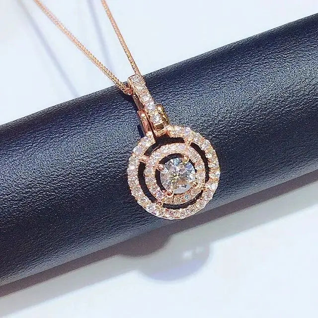 Huitan Cubic Zirconia Silver/Gold Plated Annular Necklaces Simulate Diamond Fashion Jewelry Wedding for Women Men MOQ Necklaces